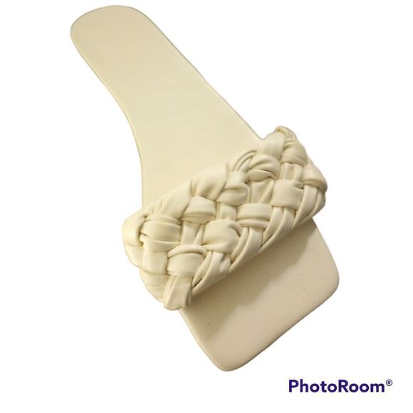 ✨NWOT white braided slides  - Picture 1 of 8